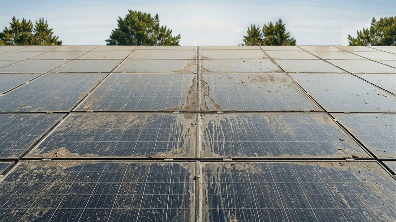 Before Before Cleaning Solar Panel